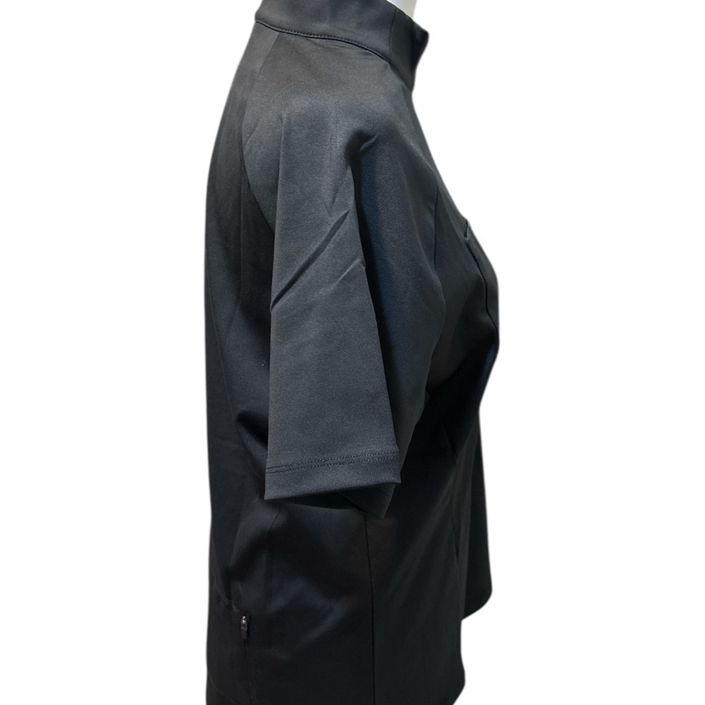 Medical Scrub Top.  Similar fabric as Lululemon, Small Black Half-Zip top. NWT - Picture 3 of 5
